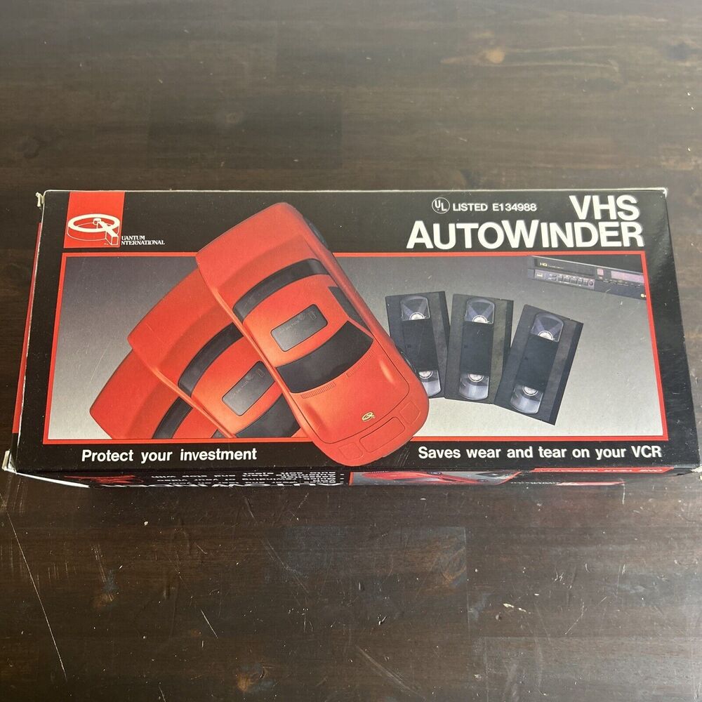 Quantum International Vintage Red Sports Car VHS Cassette Tape Rewinder - IOB